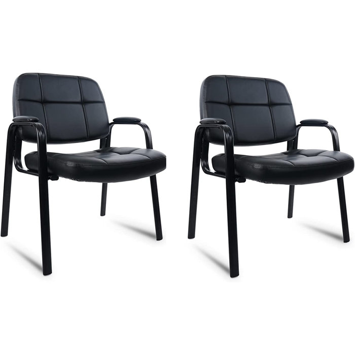 Clatina Faux Leather Seat Waiting Room Chair with Metal Frame Wayfair